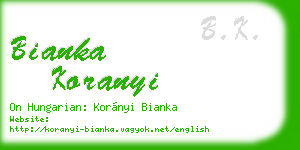 bianka koranyi business card
