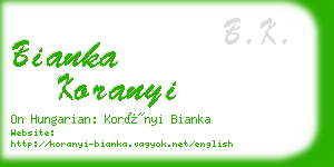 bianka koranyi business card